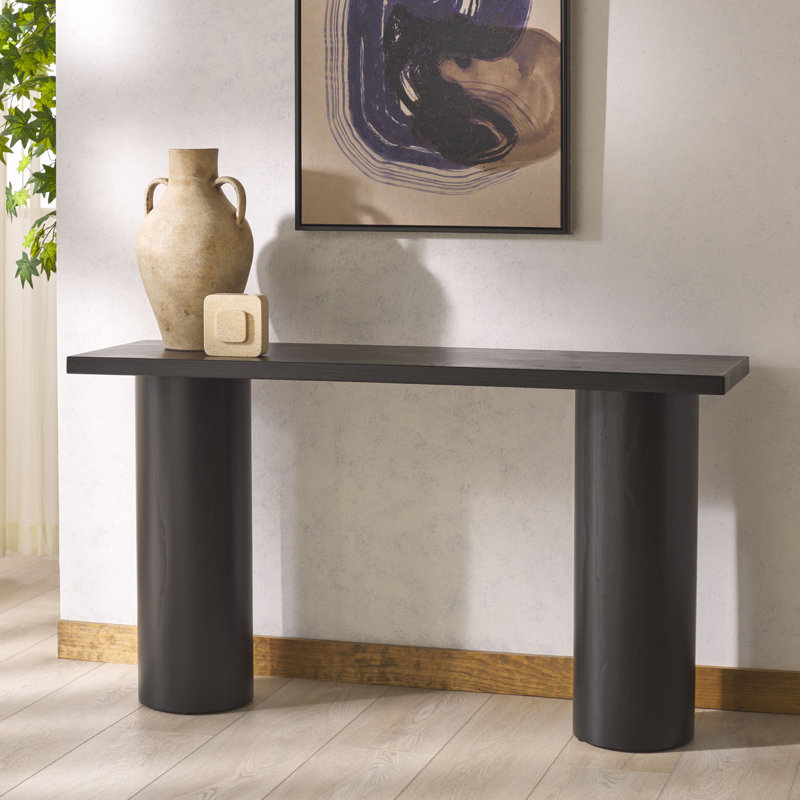 Dorinne 54'' Solid Wood Console Table, Black