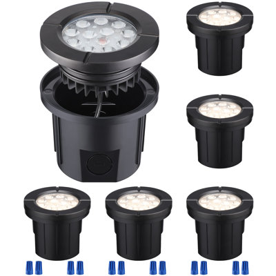 Puits de lumière à DEL basse tension câblé, creusé, 5 W, 1800 W / 2700 K / 3000 K / 4000 K / 5000 K