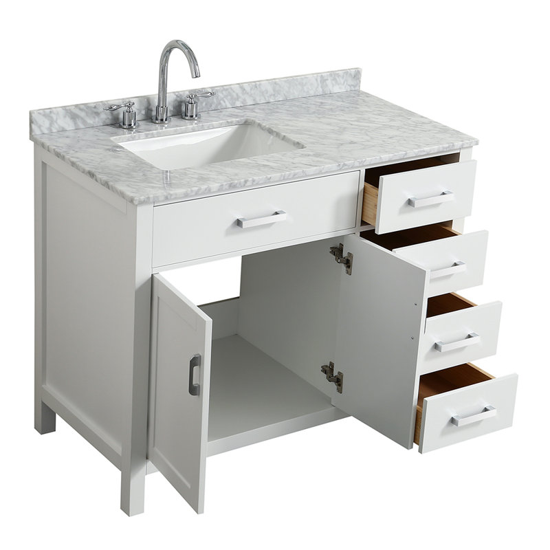 Ensemble de meuble-lavabo simple 43 po Bristol, Blanc