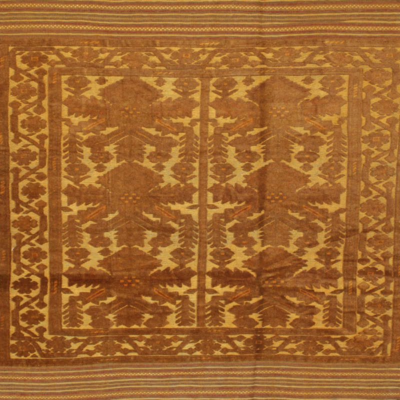 Tapis oriental brun / beige, Carré 6 pi