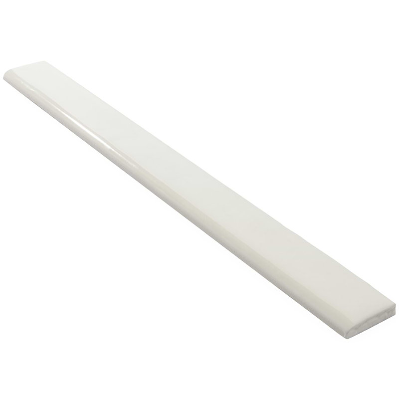 Carolina 2x20 Polished Ceramic Bullnose, White