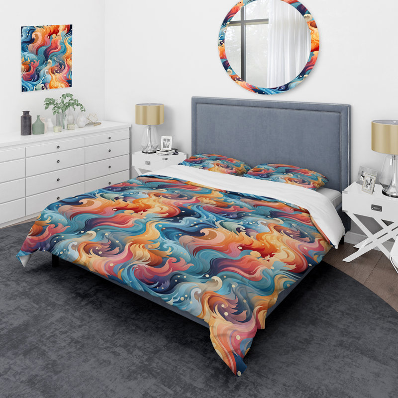 Ensemble de housse de couette abstrait Guidé Inner Journey Mediation I - Polyester en microfibre