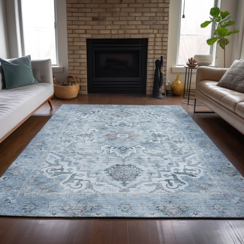 Machine Washable Indoor/Outdoor Oden ACN2164 Global Rug, Rectangle 5' x 7'6"