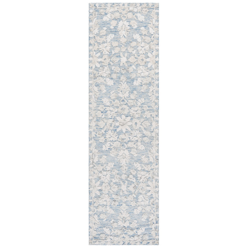 Marquee 504 Hand Tufted Wool/Cotton Oriental Rug in Blue/Gray/Ivory, Runner 2'3" x 8'