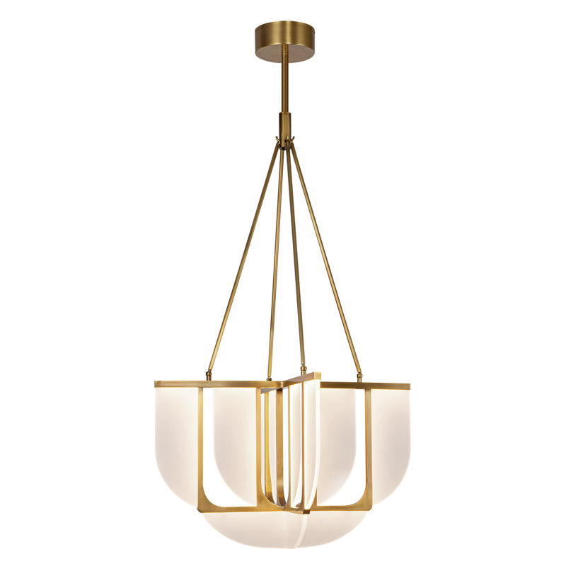 Lustre classique / traditionnel à 9 lumières DEL Anders, Laiton rétro