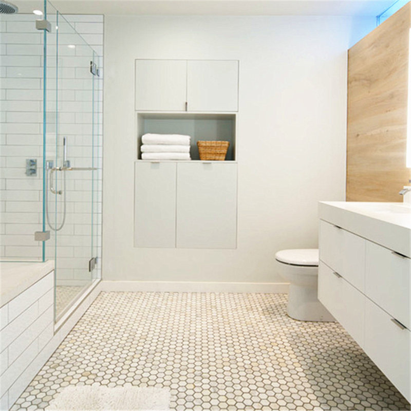 Calacatta 12" x 10" Marble Mosaic Tile, LIght Gray