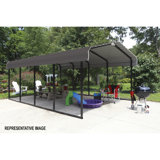 Steel Carport, Galvanized Black/Charcoal