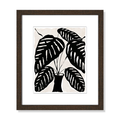 Black and White Potted Plant I Print