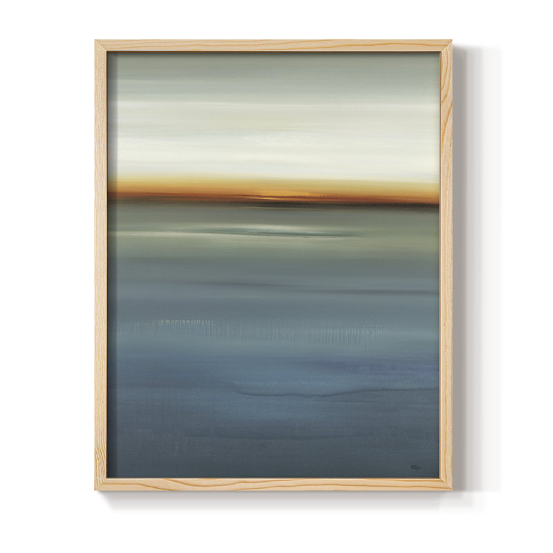 «Beside the Blue I», reproduction encadrée - bois massif, Naturel, H 21 po x l 17 po