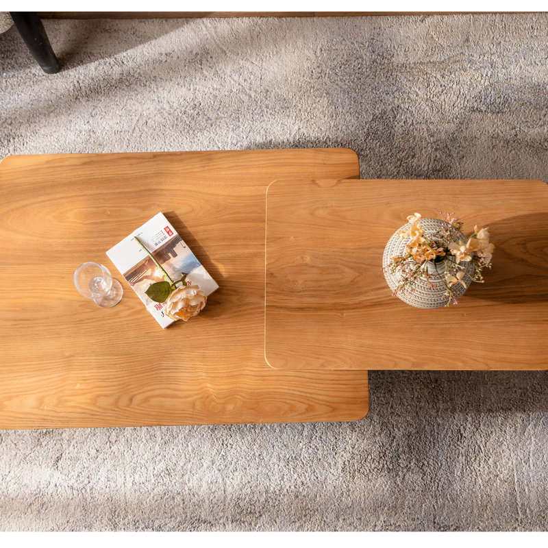 Table basse carrée avec une qualité durable - pour la vie, le bureau, la salle à manger - Surface, Naturel