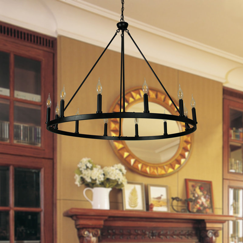 Kellen 12 - Light Waggon Wheel Chandelier