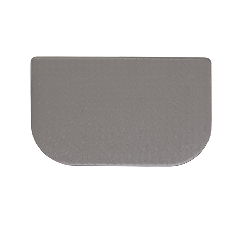Gray 48" PVC Basketweave Anti-Fatigue Kitchen Mat