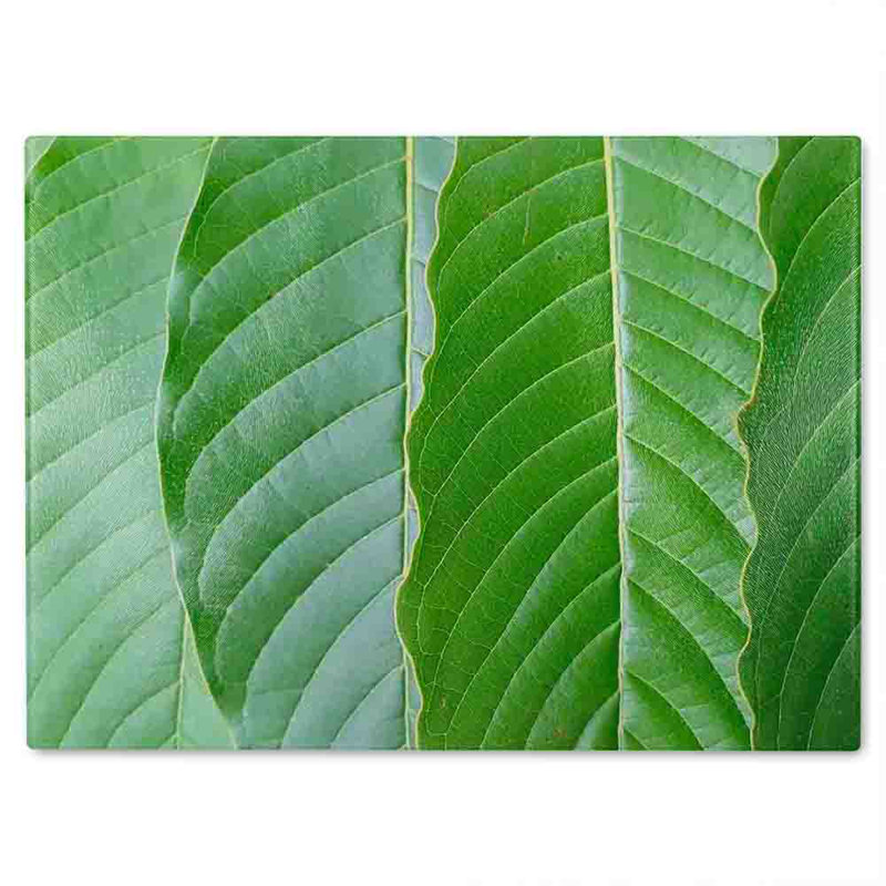 Close Up Of Leaves Glass Chopping Board