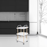 3 Tier Rolling Storage Utility Cart Heavy Duty Craft Cart with Wheels Handle White Furniture Office