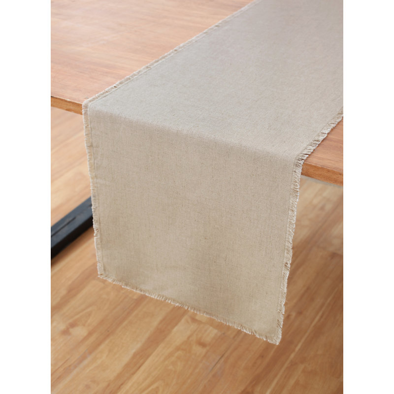 Fringe - 100% Pure Linen Table Runner, Natural, 72" x 14" Rectangle