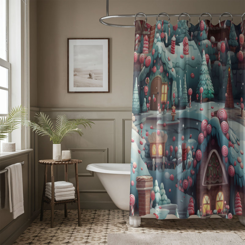 Rideau de douche Gingerbread Castle - Premium, H 74 po x l 71 po