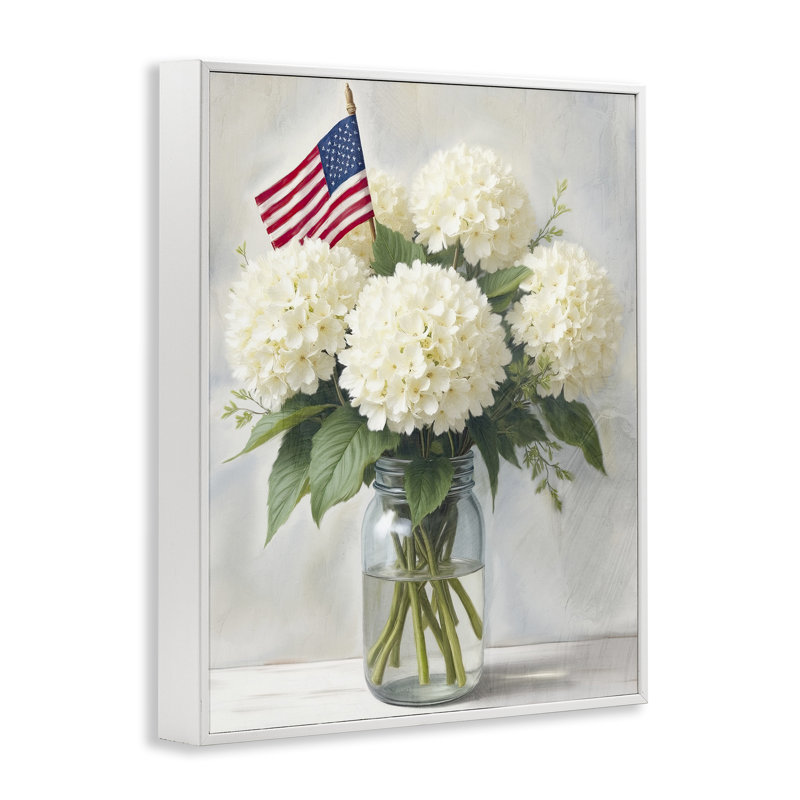 Hydrangée festive, giclée encadrée, design par Kim Allen, Encadrement giclée blanc côtier, H 20 po x l 16 po