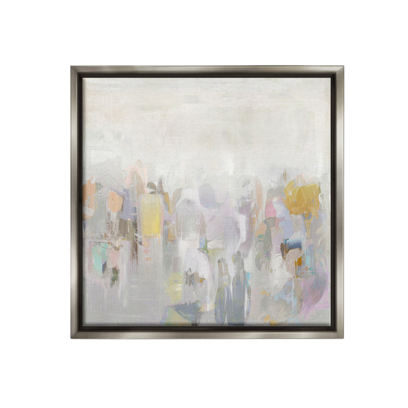 "Soft Gray Horizon" par Rachel Springer sur toile, Cadre flottant gris lustré, H 25 po x l 25 po
