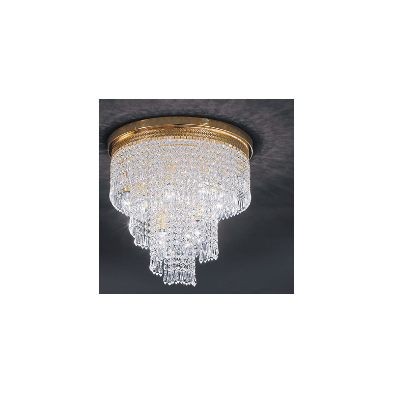 Twister Crystal Semi Flush Mount, Nickel