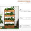 Boîte à fleurs orange à 4 niveaux - Boîte en bois pour les jardins de fleurs d'extérieur