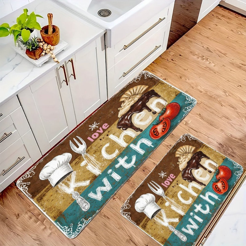Ensemble de 2 tapis de cuisine Love Kitchen