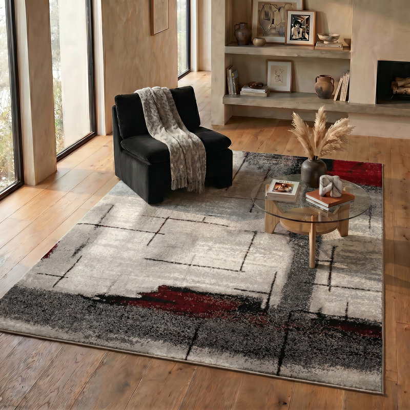 Dillup-Jones Abstract Indoor Rug, Rectangle 5'3" x 7'7"