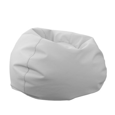 Factory Direct Partners 30 inch Round Faux Leather Bean Bag for Kids and Teens by Factory Direct Partners