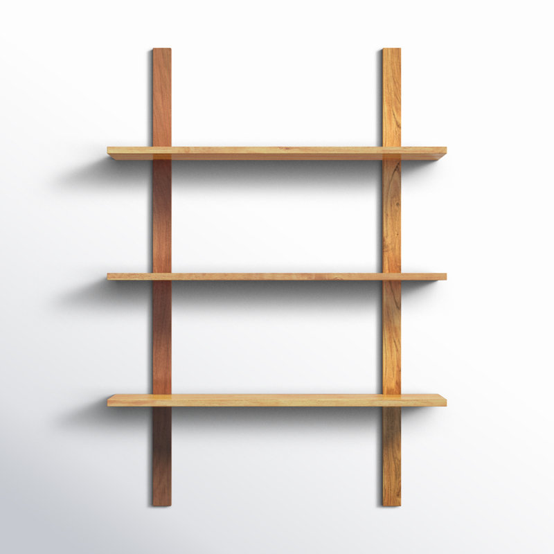 Vesa Acacia Solid Wood Tiered Shelf with Live Edge