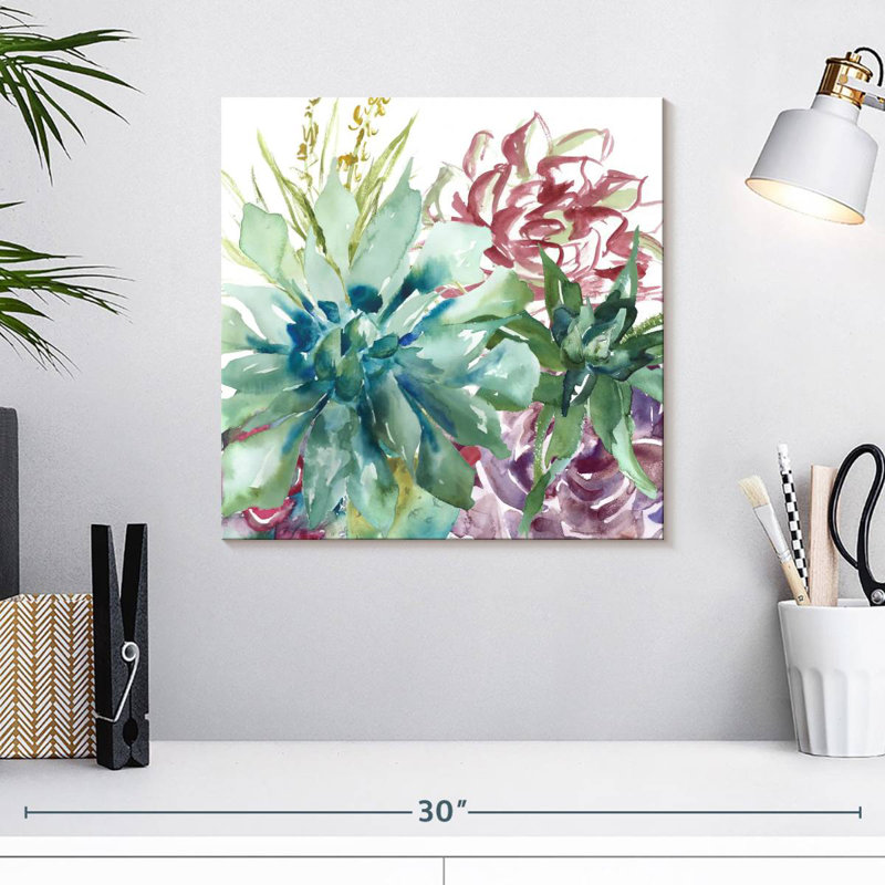 Aquarelle Harnek Succulent Garden II, H 16 po x l 16 po