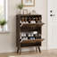 23.6-inch Walnut Wood Slim Flip-Top Shoe Cabinet