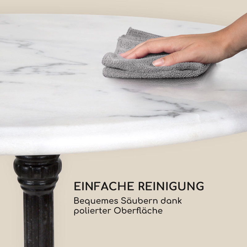 Marble Top Metal Base Dining Table