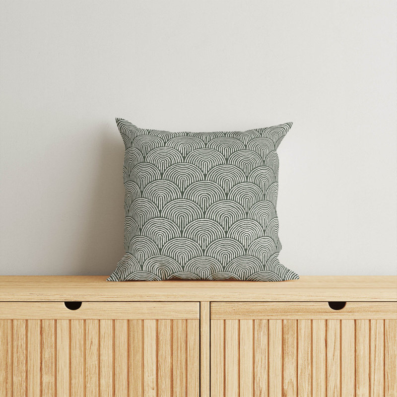 Coussin Rolling Humps, H 18 po x l 18 po, Chimichurri / géométrique vert