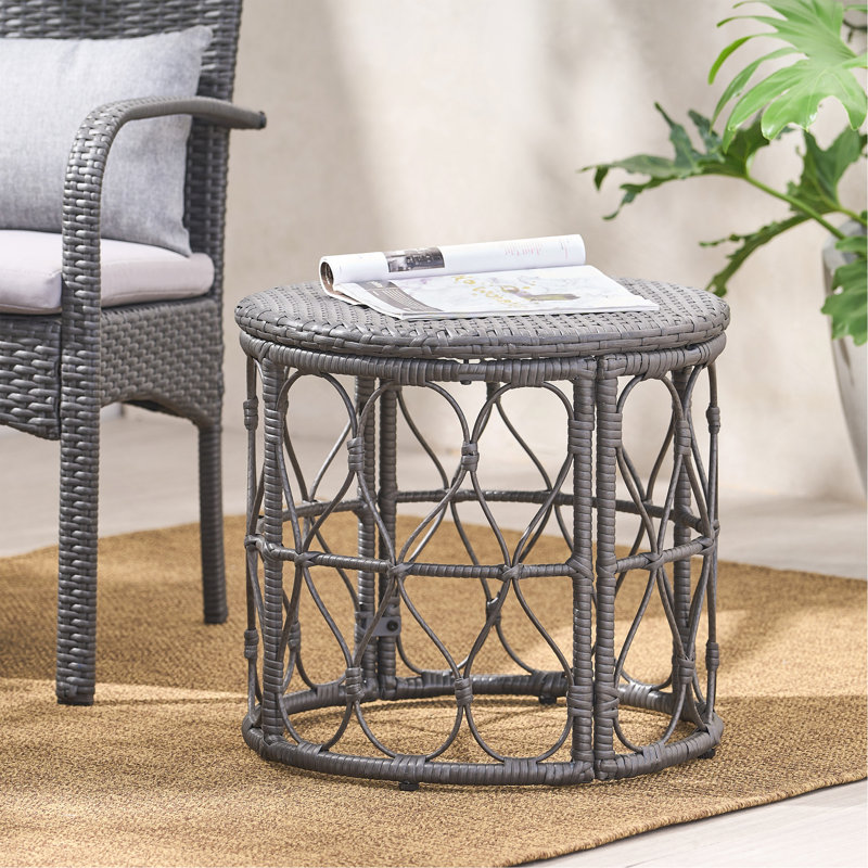 Table d'appoint d'extérieur pour patio, Gris