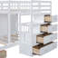 Lit superposé blanc avec tiroirs et garde-robe pour une chambre à coucher Options de rangement en bois massif - Rehaussez votre décor-1211728067