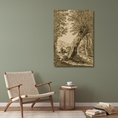 «Landscape with Willow» par Wilhelm Von Bemmel, reproduction d'art sur toile tendue avec châssis