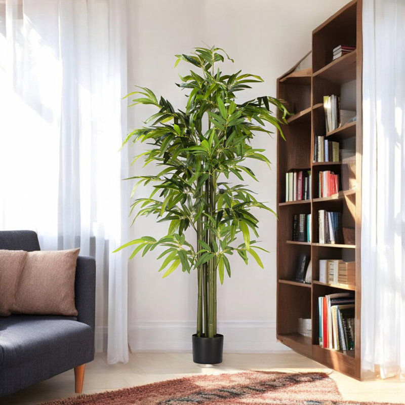 Artificial Bamboo Tree In Nursery Pot, 72" H x 30" W x 30" D