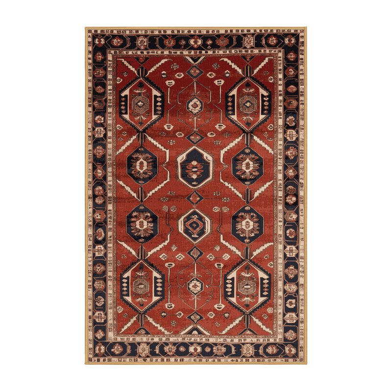 Machine Washable Persian Brown Area Rug, Rectangle 8' x 10'