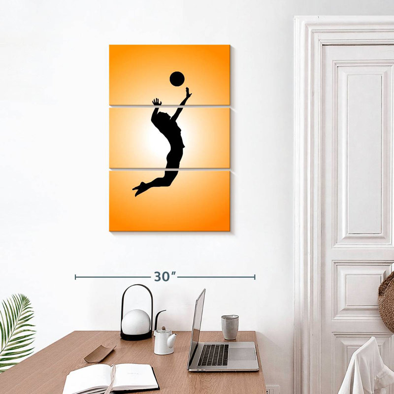 Silhouette de joueur de volleyball Sireci, H 32 po x l 20 po