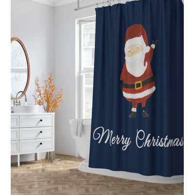 Merry Christmas Santa Ultra-Thin Lightweight Shower Curtain