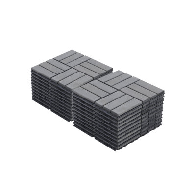 20 tuiles carrées en bois d'acacia imbriquées carrées de 12 po x 12 po, plancher de bois franc durable pour patio, balcon et bord de piscine