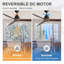 Ventilateur de plafond à 3 pales de 56 po avec télécommande Ilsetraut, ventilateur de plafond moderne avec moteur CC réversible silencieux, 6 vitesses et minuterie, ventilateur à fixation verticale pour le salon et la chambre à coucher-1545221484