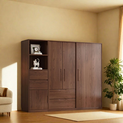Garde-robe simple couleur noyer classique