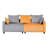 Grey & Yellow Velvet 2 Sectional, 82" Spacious Couch With Eucalyptus Wood Frame, Living Room Piece Gray+Yellow , Contemporary Sectional 3 Back Pillows, Relaxing Element