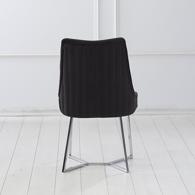  Chaise parsons en tissu noire