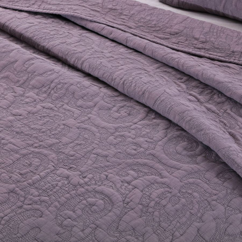 Modern & Contemporary Cotton Quilt, Purple, Queen Quilt + 2 Standard Shams