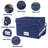 File Box Fireproof Document Box With Lock,File Storage Organizer Box With Insert Pocket,Collapsible Portable File Box Home Office File Cabinet With Handle For Hanging Letter/Legal Folder,Blue