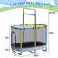 Trampoline ovale pour enfants de 60 po, trampoline pour tout-petits d'intérieur et d'extérieur de 5 pi avec enceinte sécuritaire, barre de gymnastique ajustable, balançoire et jouets pour les 1-8 ans-122513832
