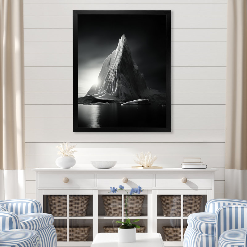 «Grey Iceberg Frozen Illumination», reproduction sur toile, Cadre photo noir, H 20 po x l 12 po x P 1 po