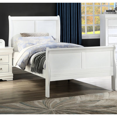 Lit simple en bois massif blanc pour chambre à coucher, style, pieds de support, anglais, fondation requise Efficacité de la facette transitionnelle