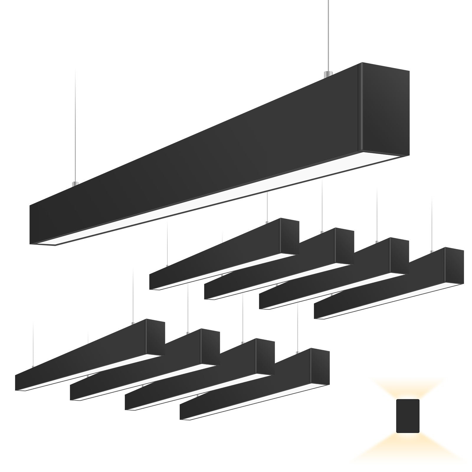 MW LIGHTING 4FT Black 30W/40W/50W Selectable Integrated LED Linear ...